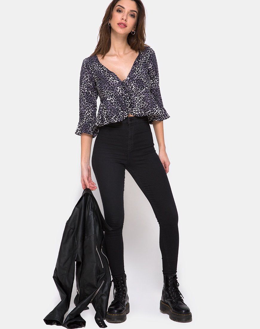Bild von Vinequa Top in Rar Leopard Grau