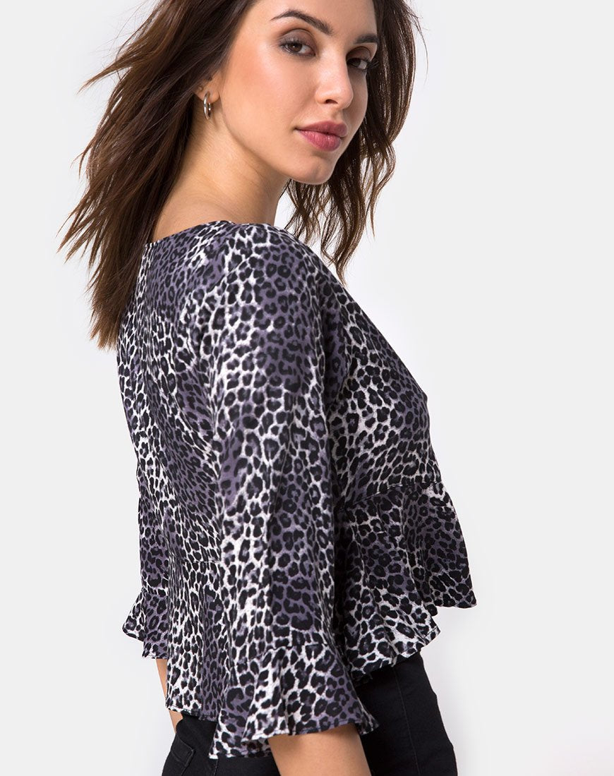 Bild von Vinequa Top in Rar Leopard Grau