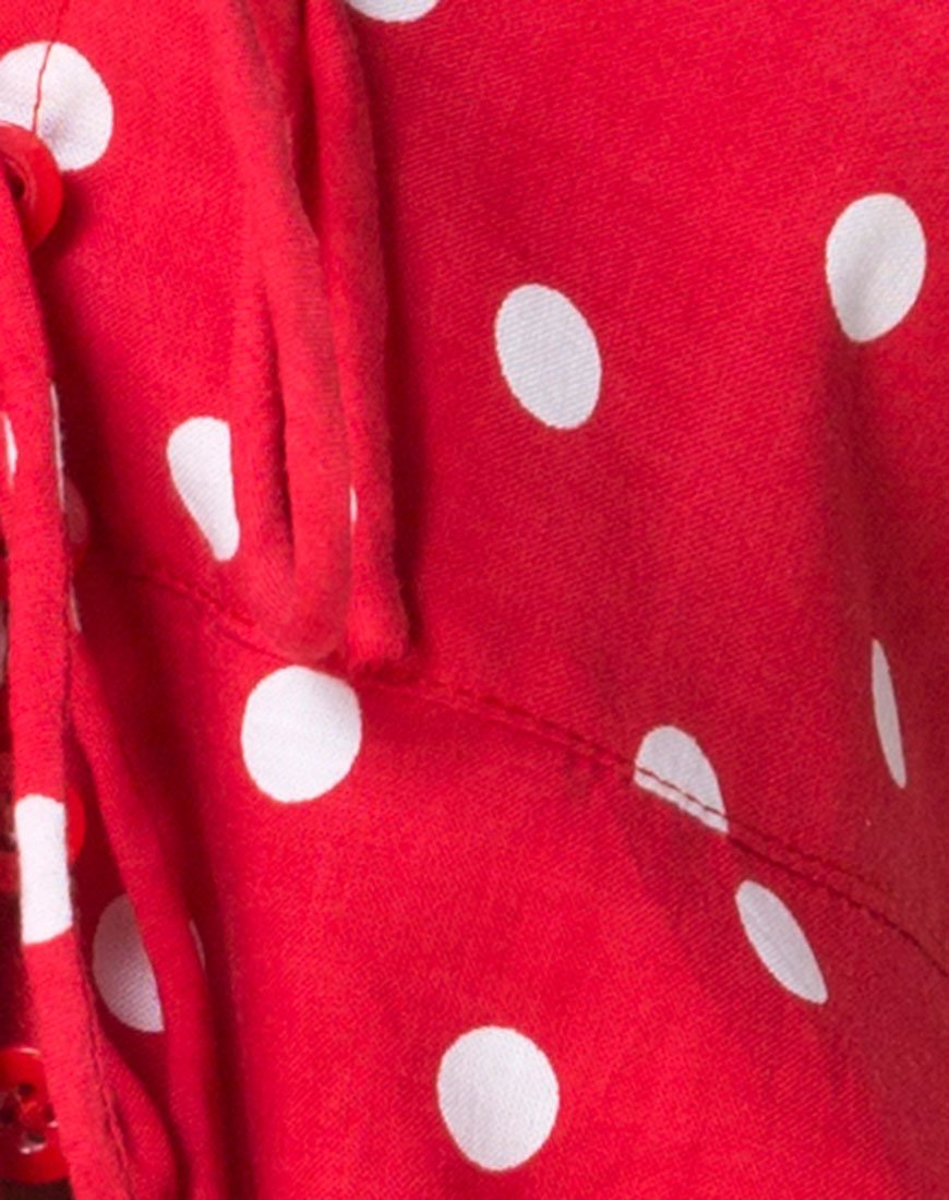 Bild von Vinequa Top in Medium Polka Rot und Weiß