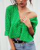 Image of Vinequa Bluse in Mini Diana Dot Grün