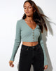 Image of Viney Strickjacke in Rippe oliv