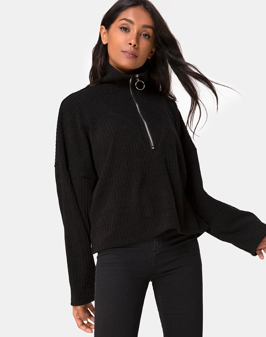 Image of Vinnie Pullover aus Strick Schwarz