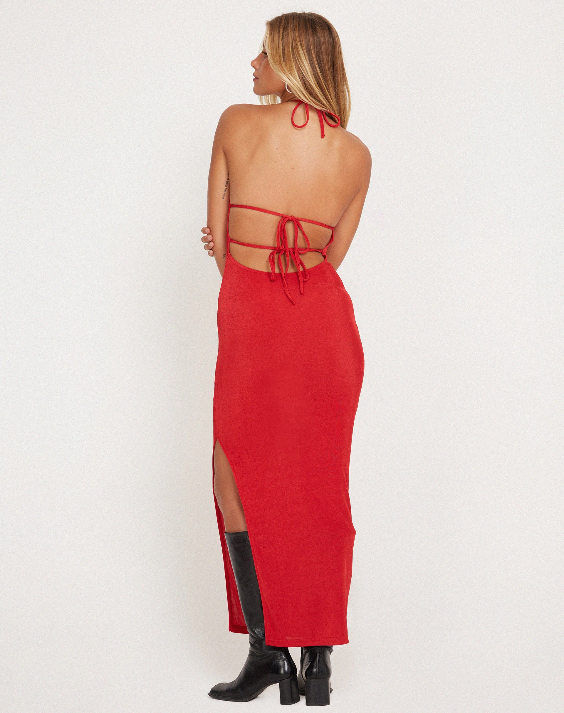 Bild von Virnilia Maxikleid mit Neckholder in Rot