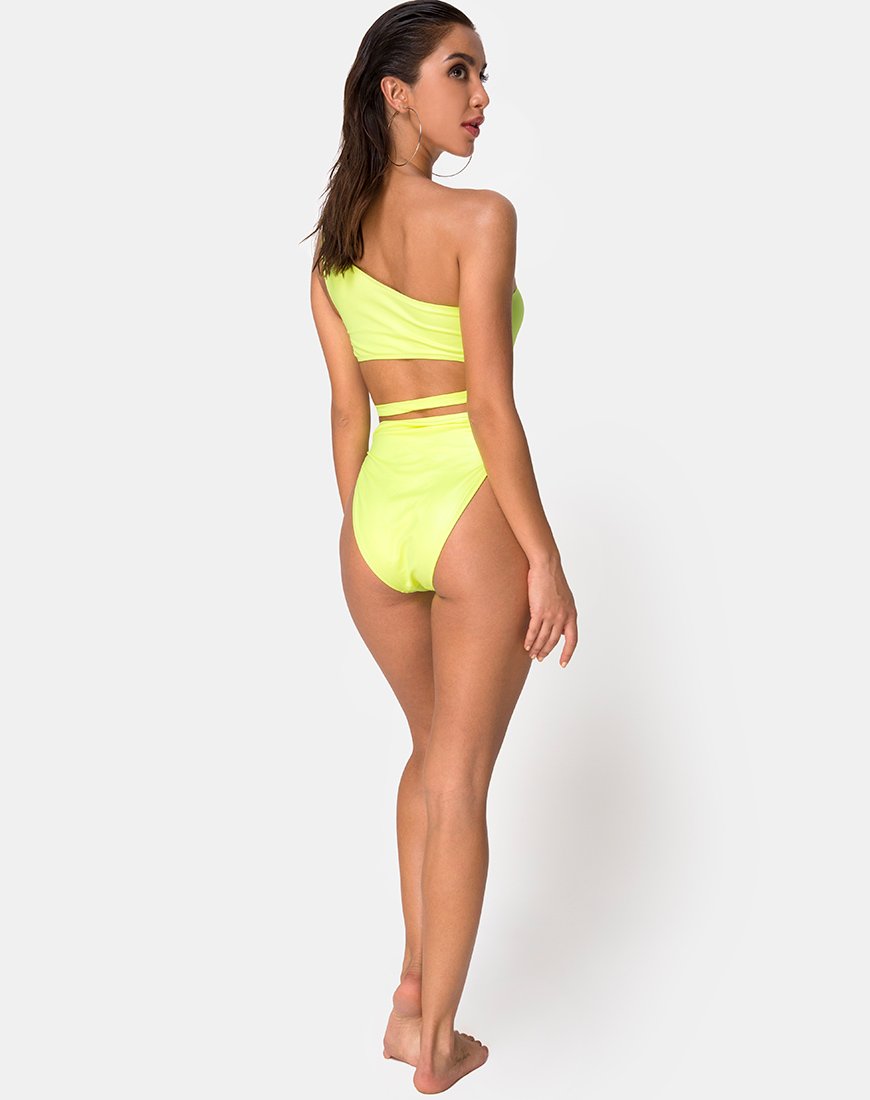 Image of Vixie Badeanzug in Coated Lime