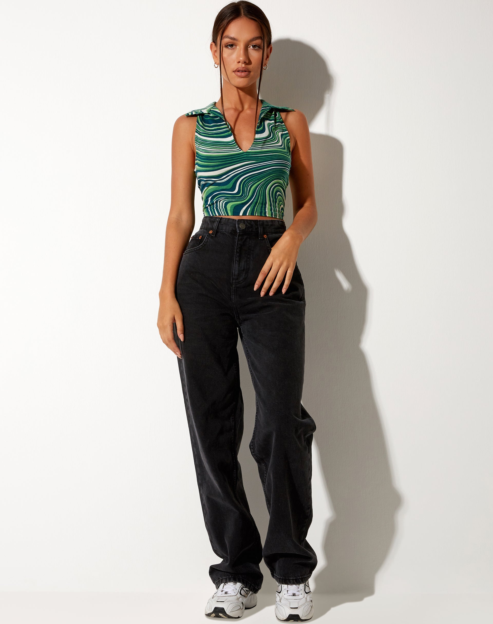 Bild von Vende Vest Top in 70s Ripple Green