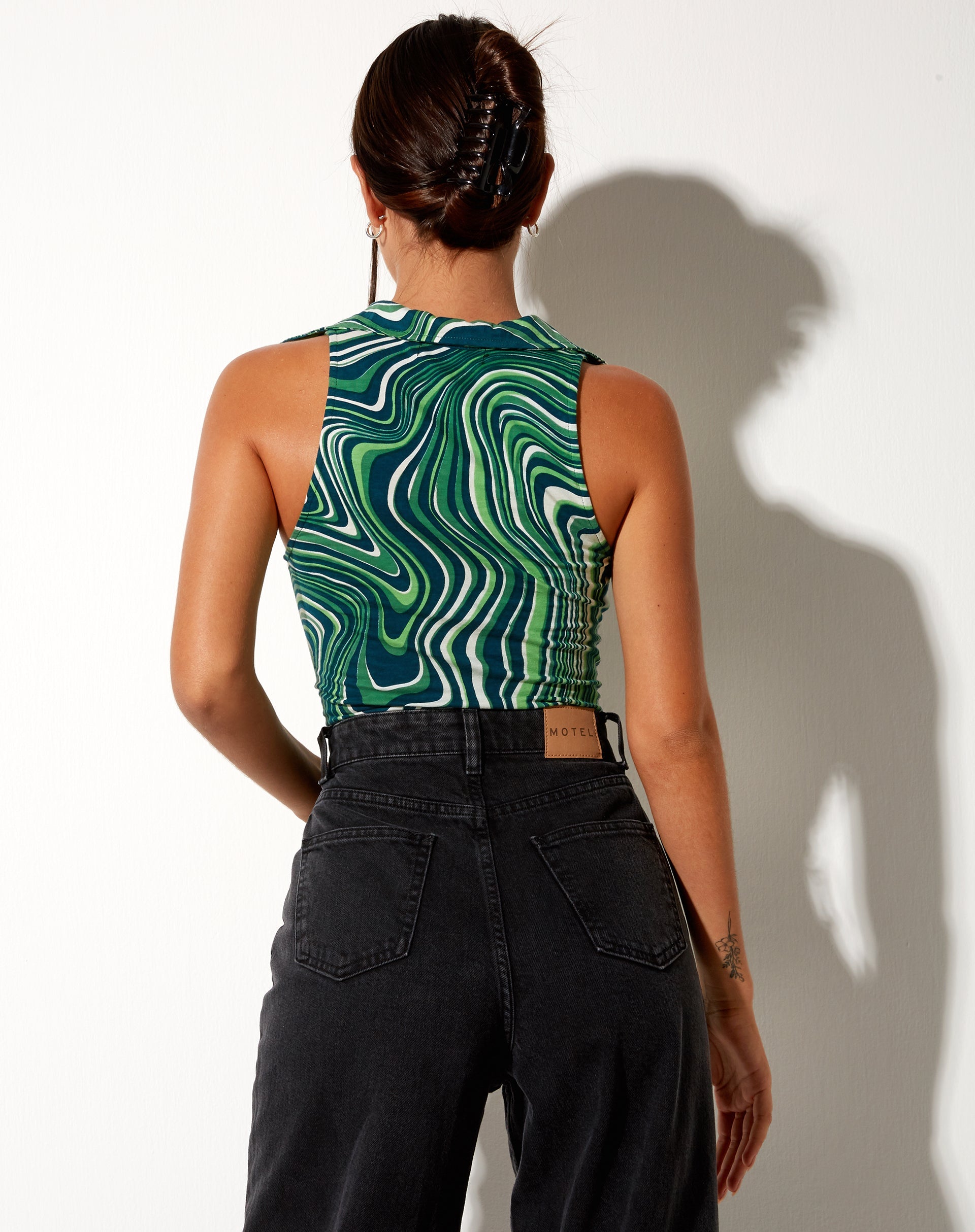 Bild von Vende Vest Top in 70s Ripple Green