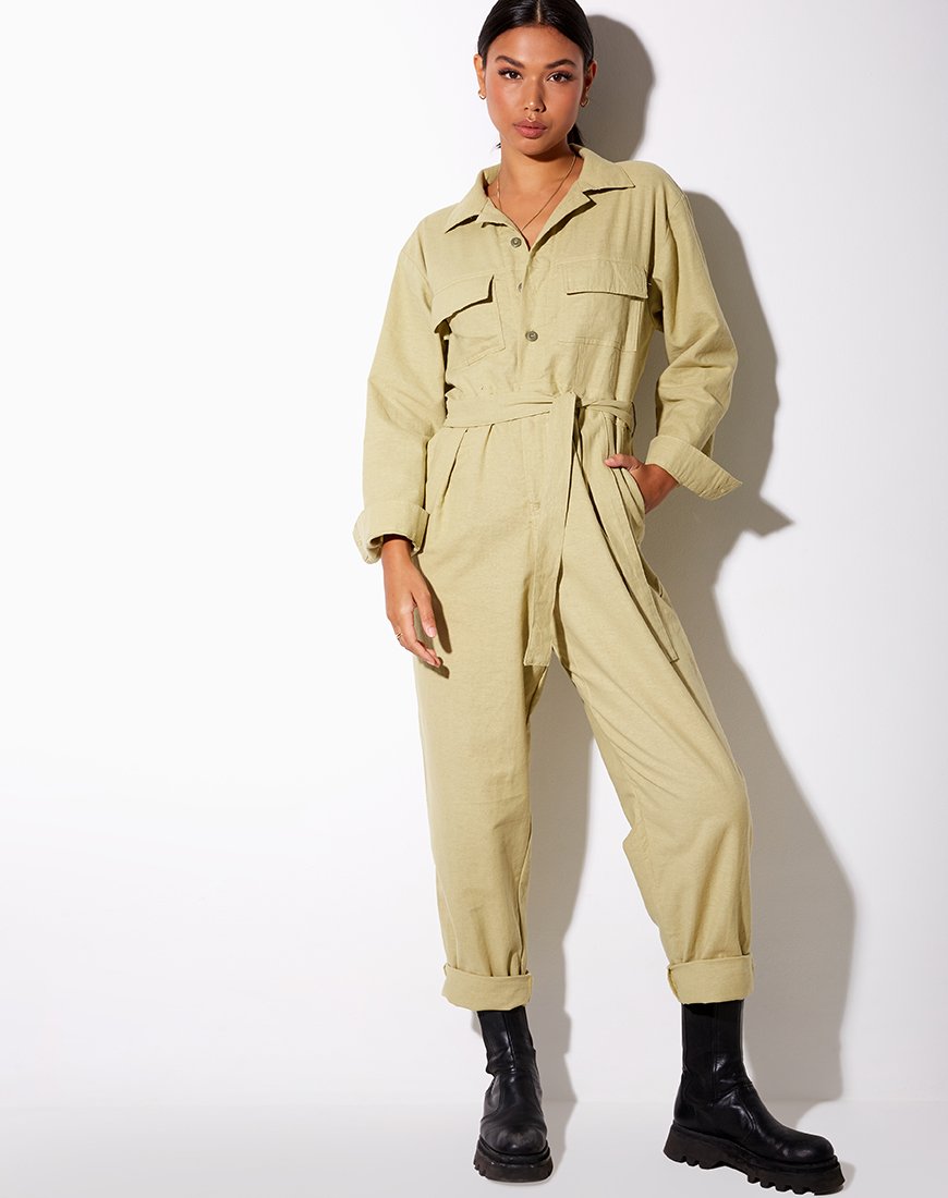 Image of Warda Jumpsuit in Dusky Grün