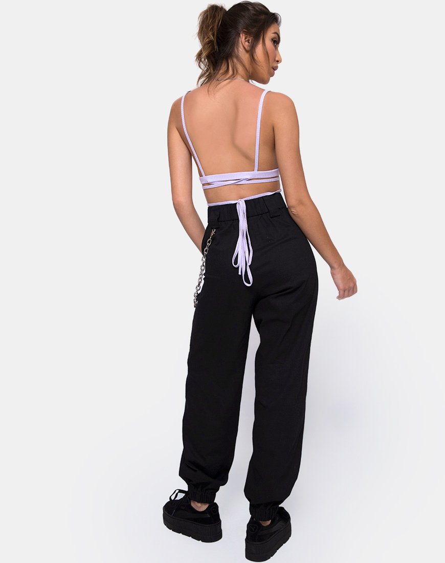 Bild von Wrap Around Bralet in Rippe Flieder