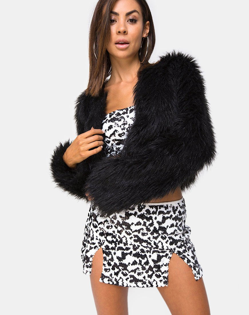 Wre Rock in Weiß Leopard Pailletten