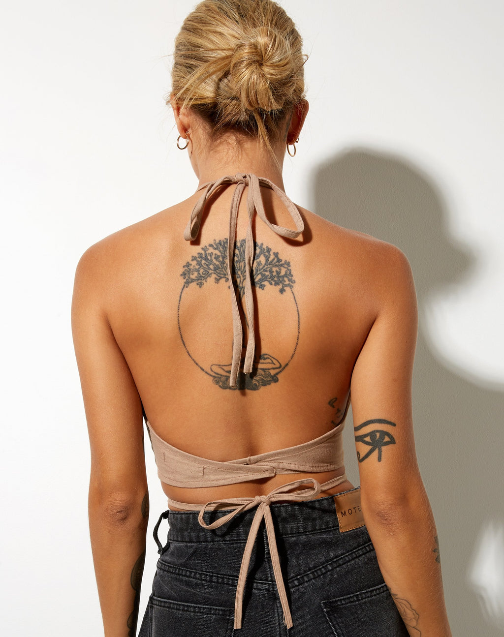 Wu Crop Top in Rami Biskuit