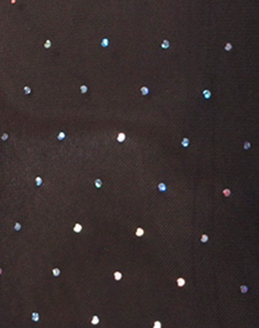 Image of Wyatt Kleid in Netz Kristall Schwarz