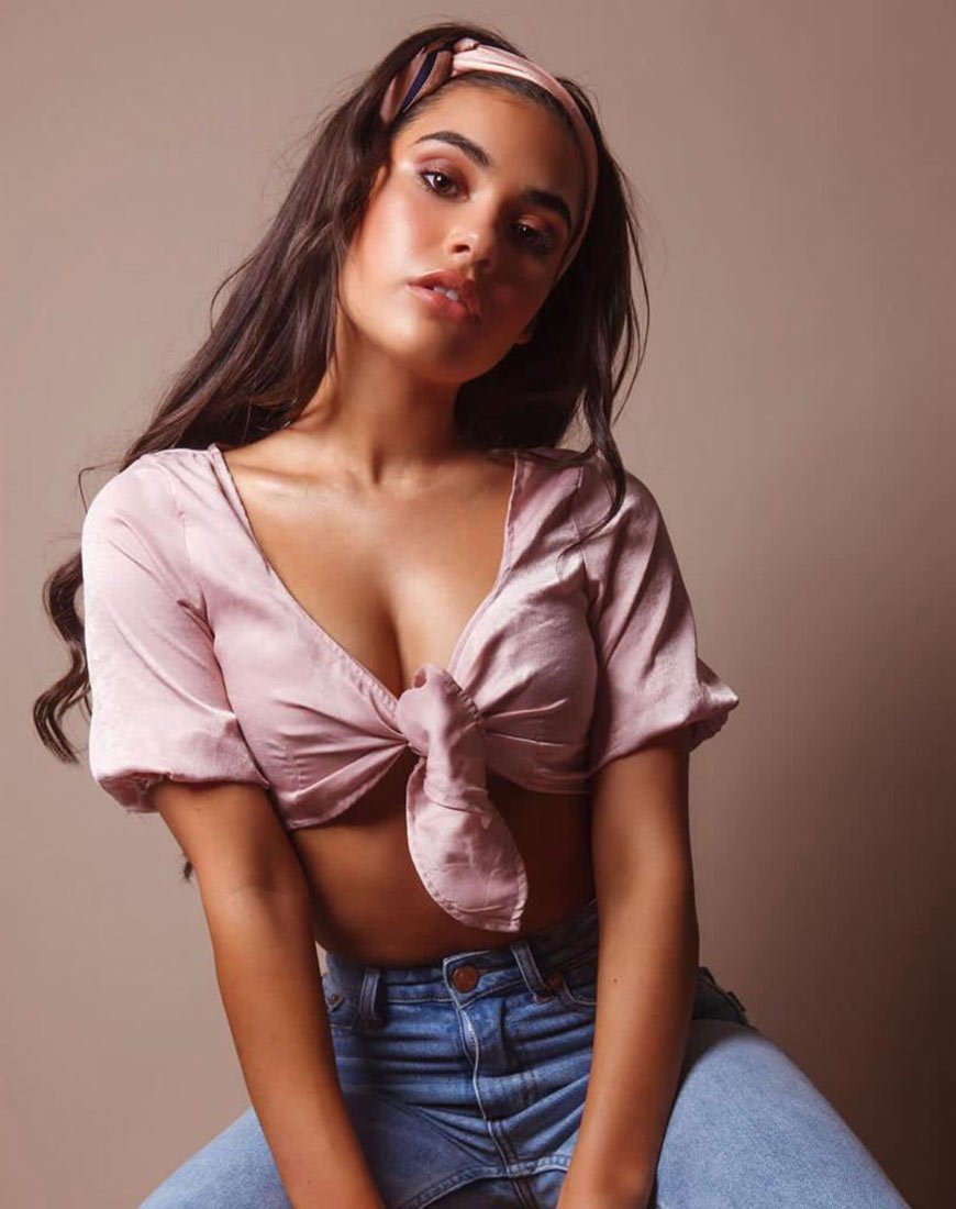 Bild von Kavida Crop Top in Satin Dusty Rose
