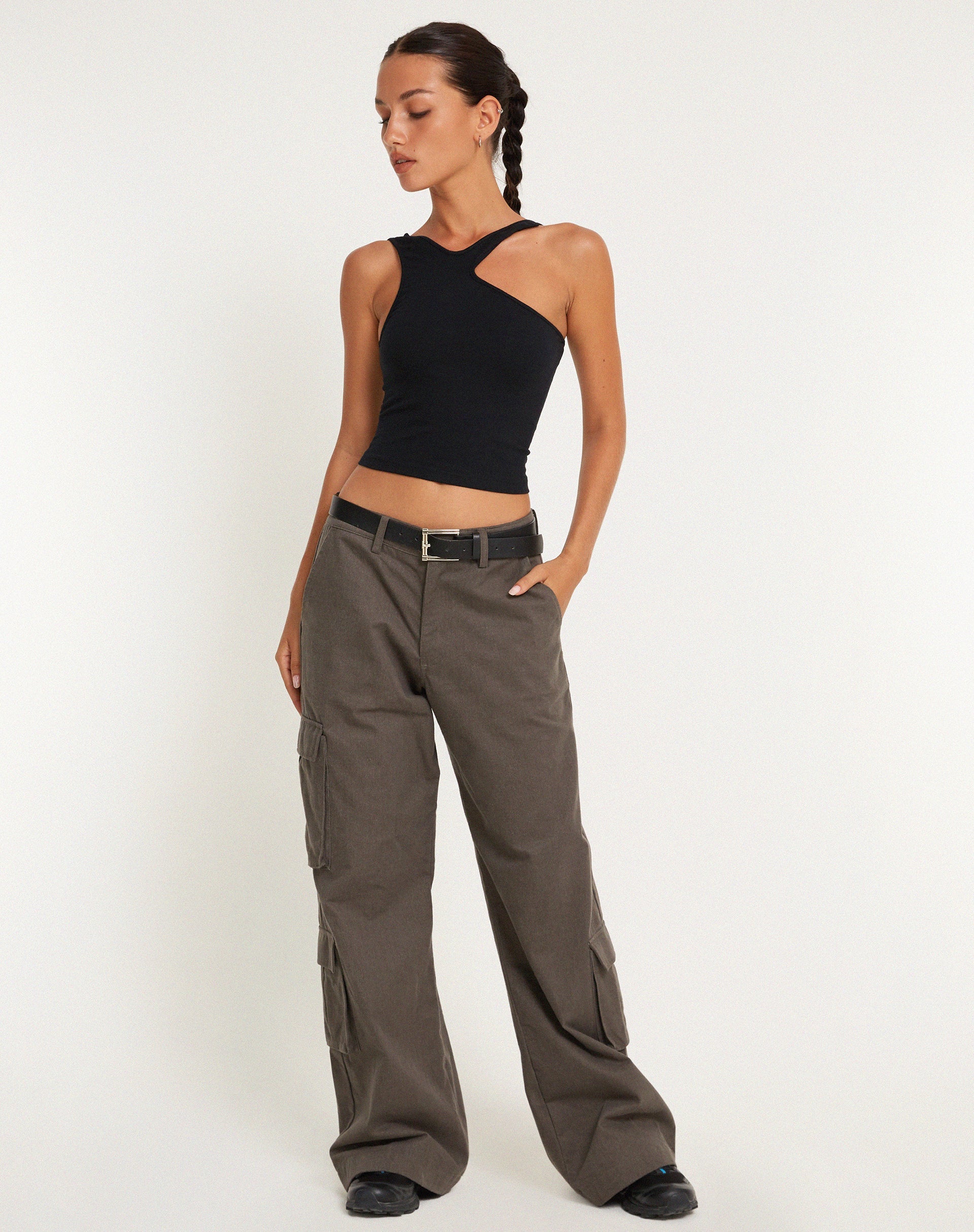 Bild von Xylia Crop Top aus Lycra Schwarz