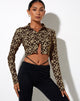 Bild von Ryals Crop Top in Patchwork Daisy Braun