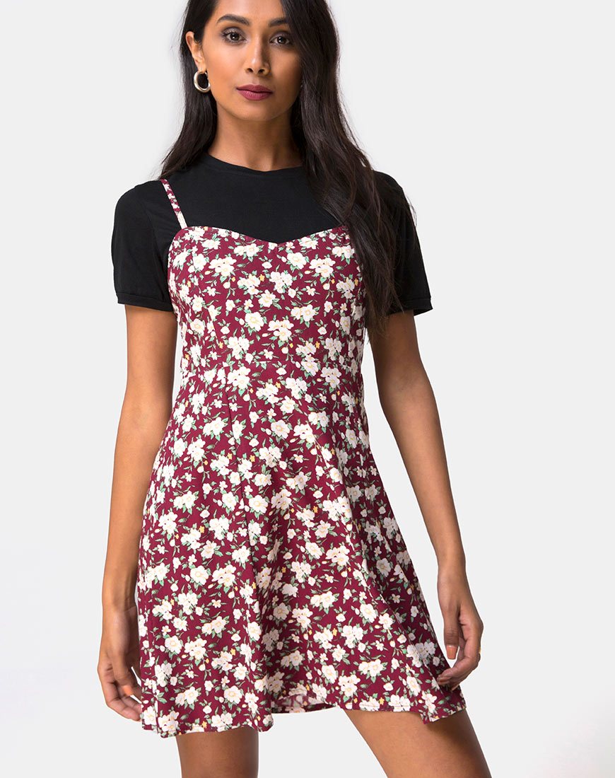 Bild von Yandra Slip Dress in Wild Fleur Maroon