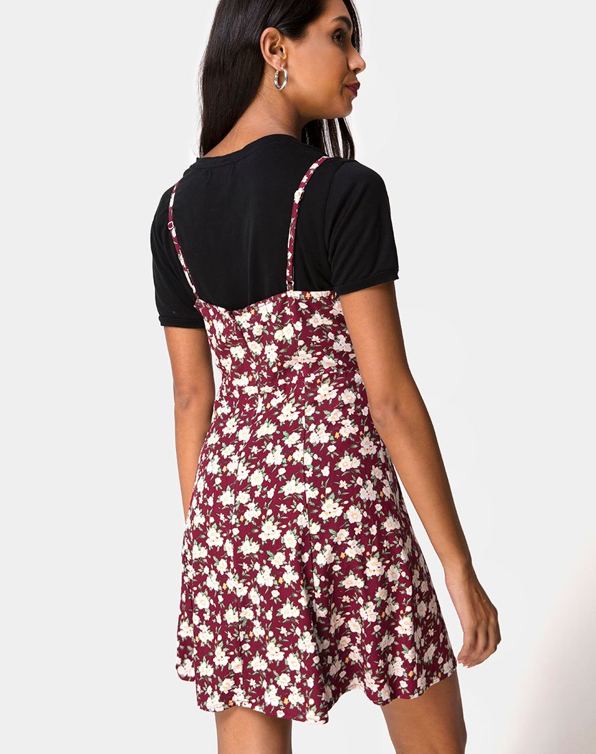 Bild von Yandra Slip Dress in Wild Fleur Maroon