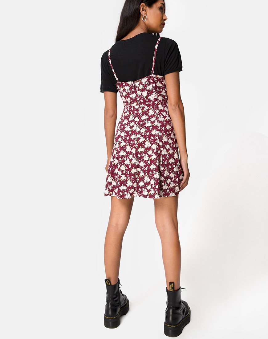 Bild von Yandra Slip Dress in Wild Fleur Maroon