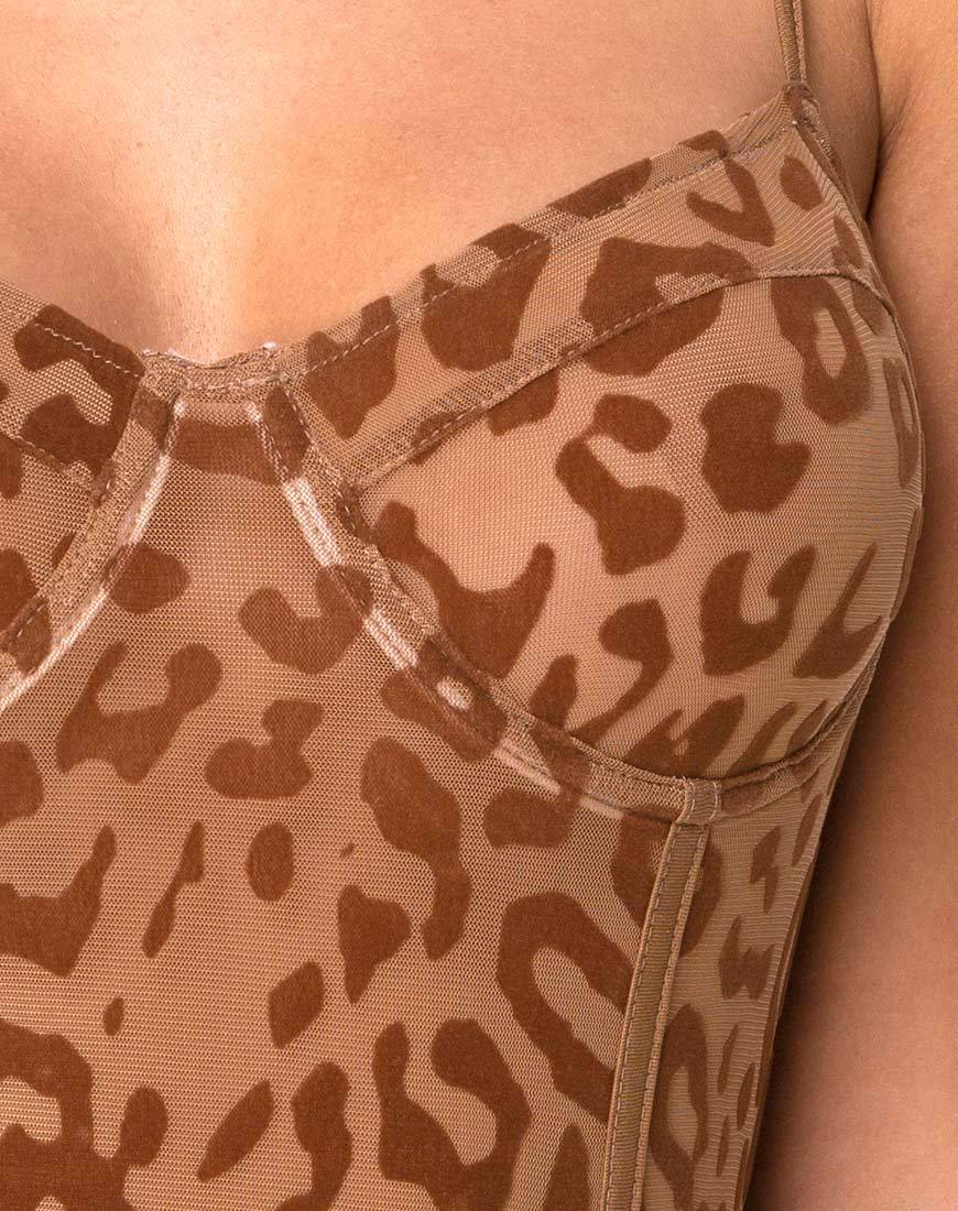 Bild von Yecal Sheer Mieder in Tierflock Tan Braun