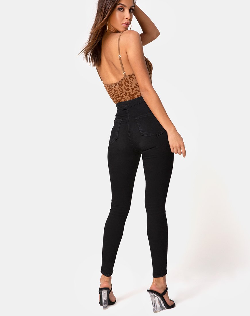 Bild von Yecal Sheer Mieder in Tierflock Tan Braun