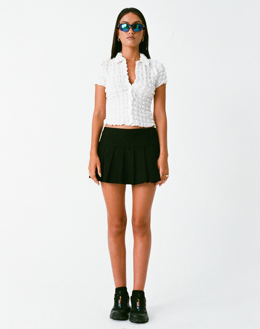 Motel X Olivia Neill Yejin Shirt in Blase Jersey True White