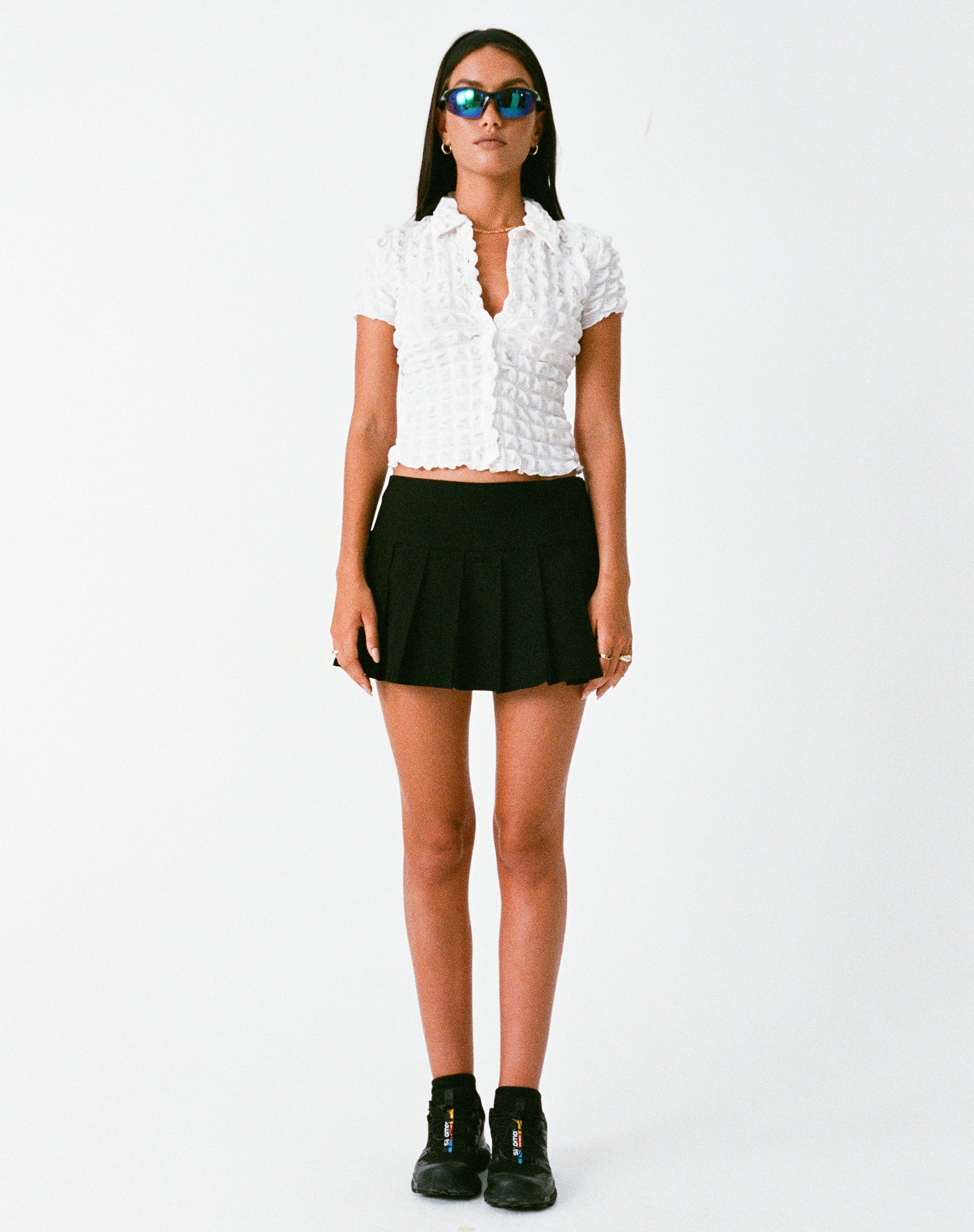 Motel X Olivia Neill Yejin Shirt in Blase Jersey True White