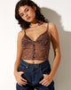 Image of Yena Crop Top in Blumengarten Braun