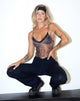 Image of Yenika Crop Top in Gepardenbraun mit Spitze