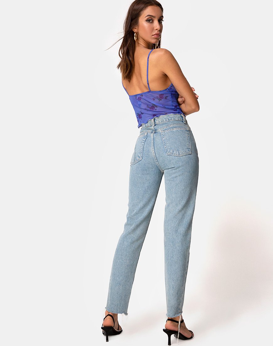 Image of Yenika Crop Top in Fliederrose mit fliederfarbener Spitze