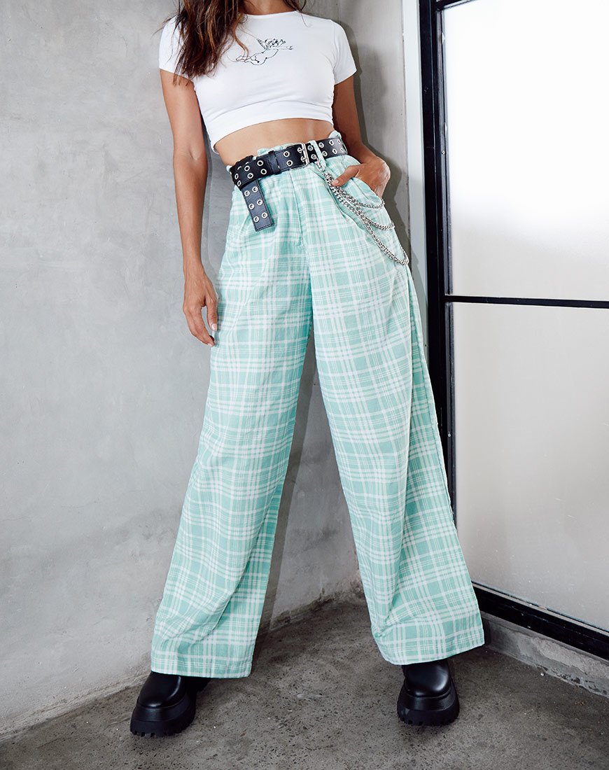 Yeva-Hose aus Tischtuch Neo Mint