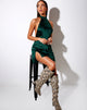 Image of Yolea Minikleid aus Satin Waldgrün