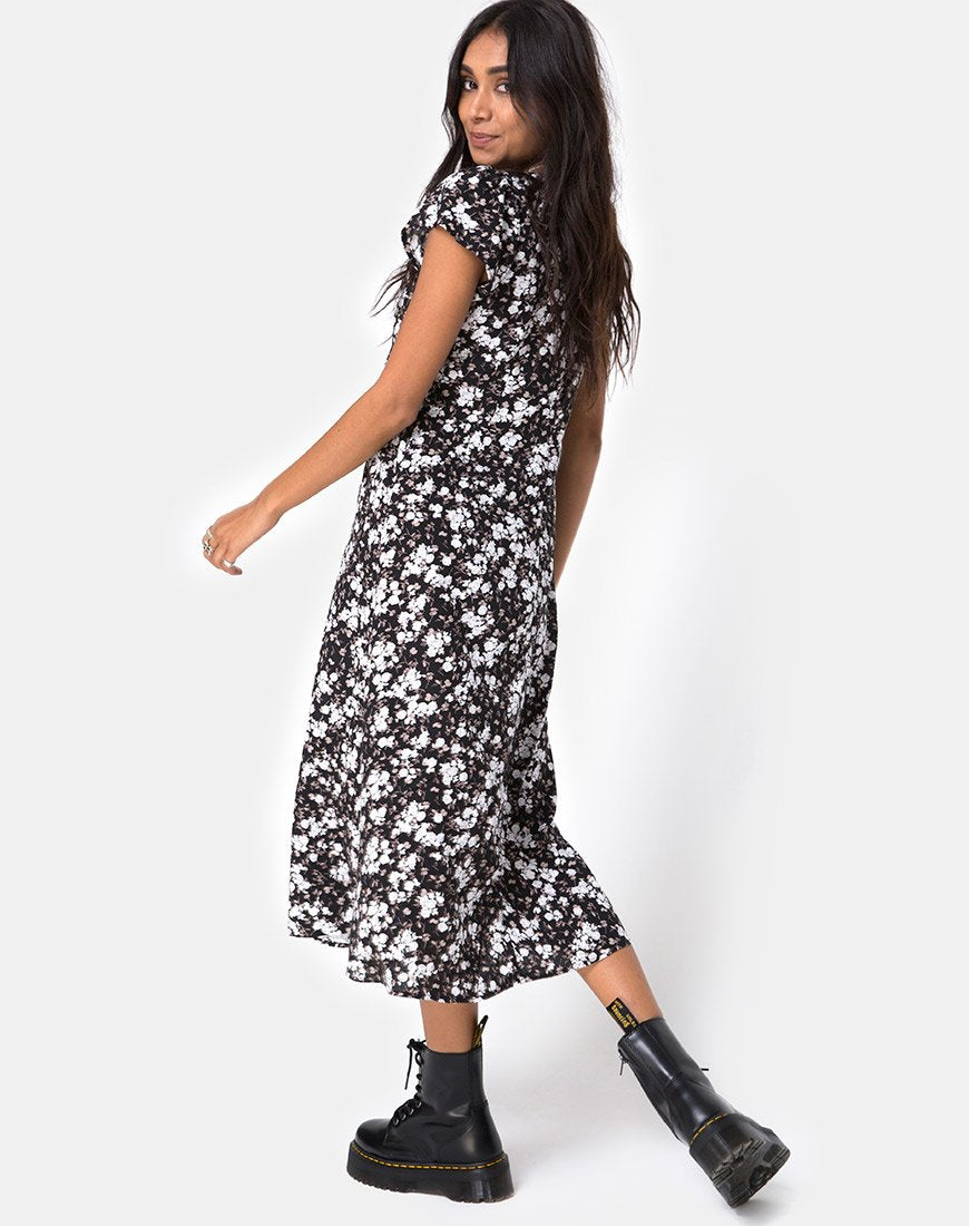 Image of Youki Midikleid in Dark Wild Flower