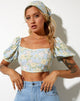 Bild von Yuja Crop Top in verwaschenem Pastell Floral