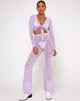 Image of Herlom Schlaghose in Flieder Mesh Daisy White Flock