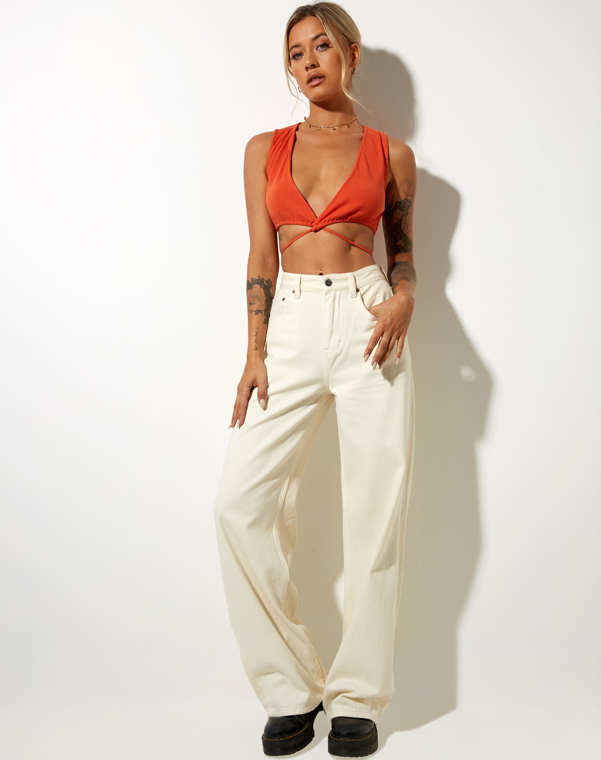 Bild von Yunda Crop Top in Rib Tangerine
