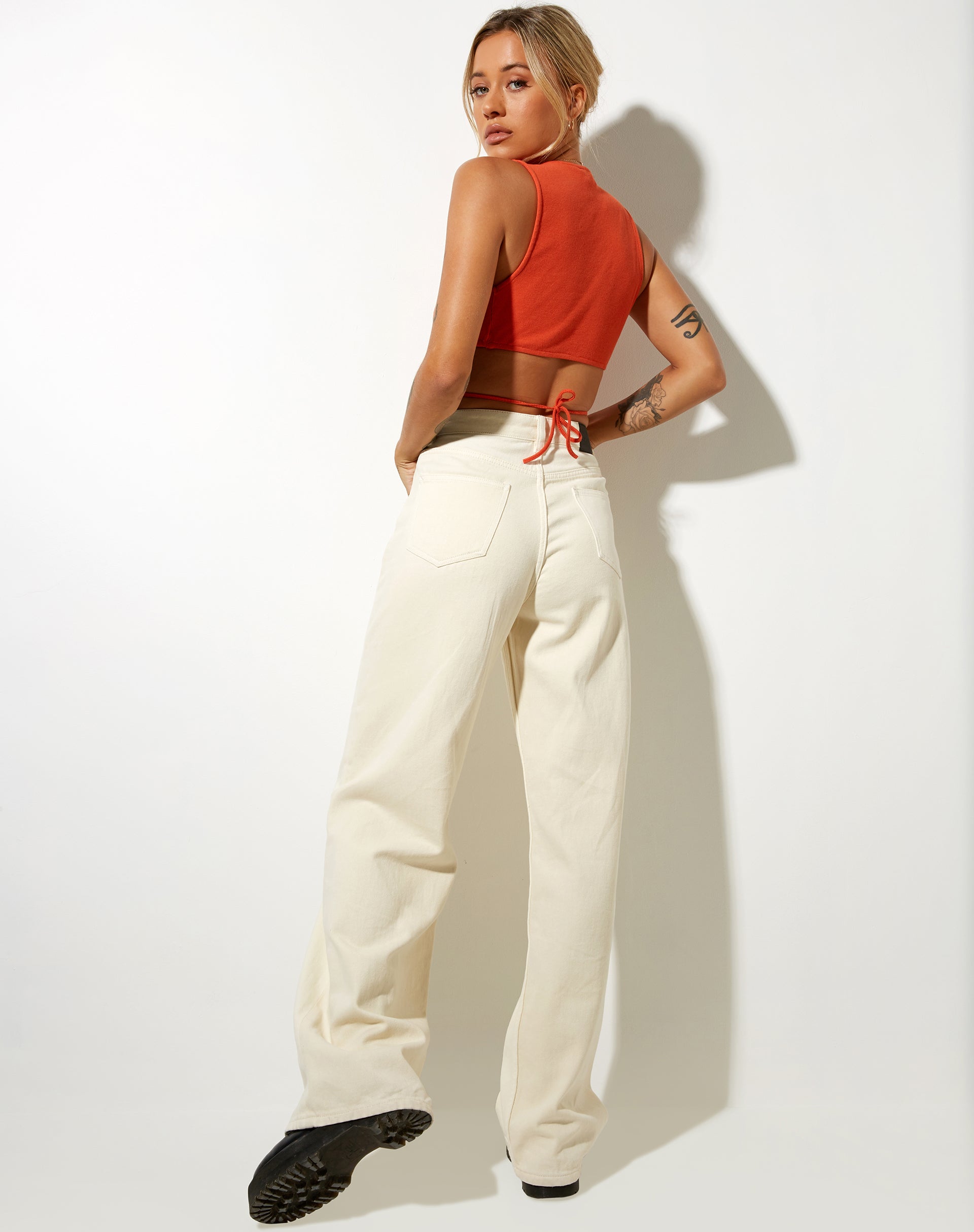 Bild von Yunda Crop Top in Rib Tangerine
