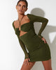 Bild von Yuvila Bodycon Kleid aus Mesh Khaki