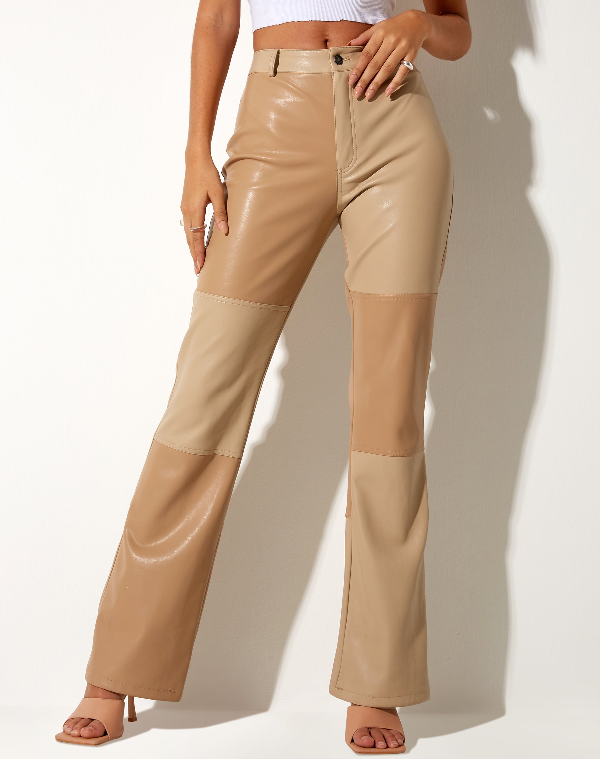 Image of Zabel Schlaghose in PU Tan Creme