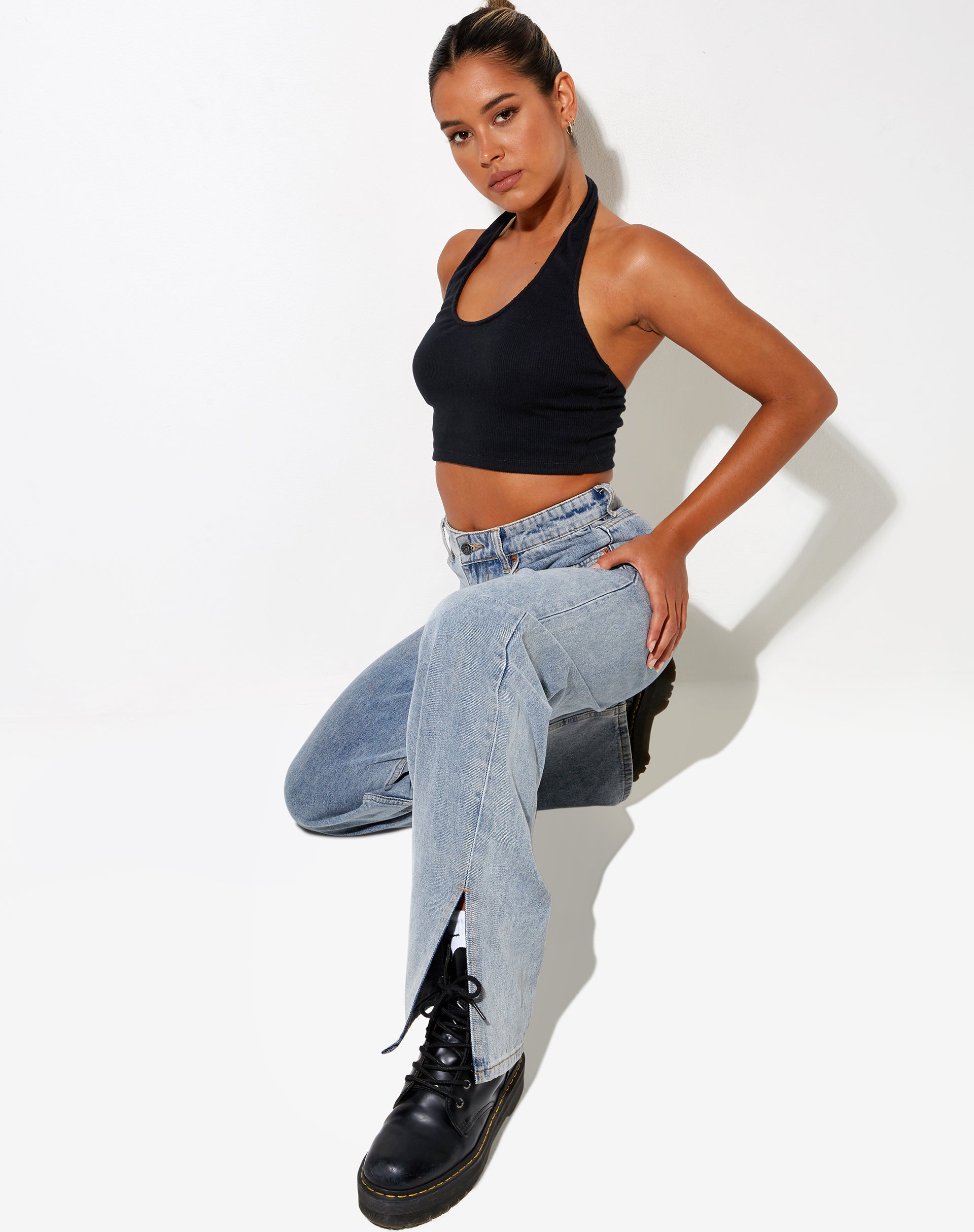 Image of Zagh Top in Rippe Schwarz