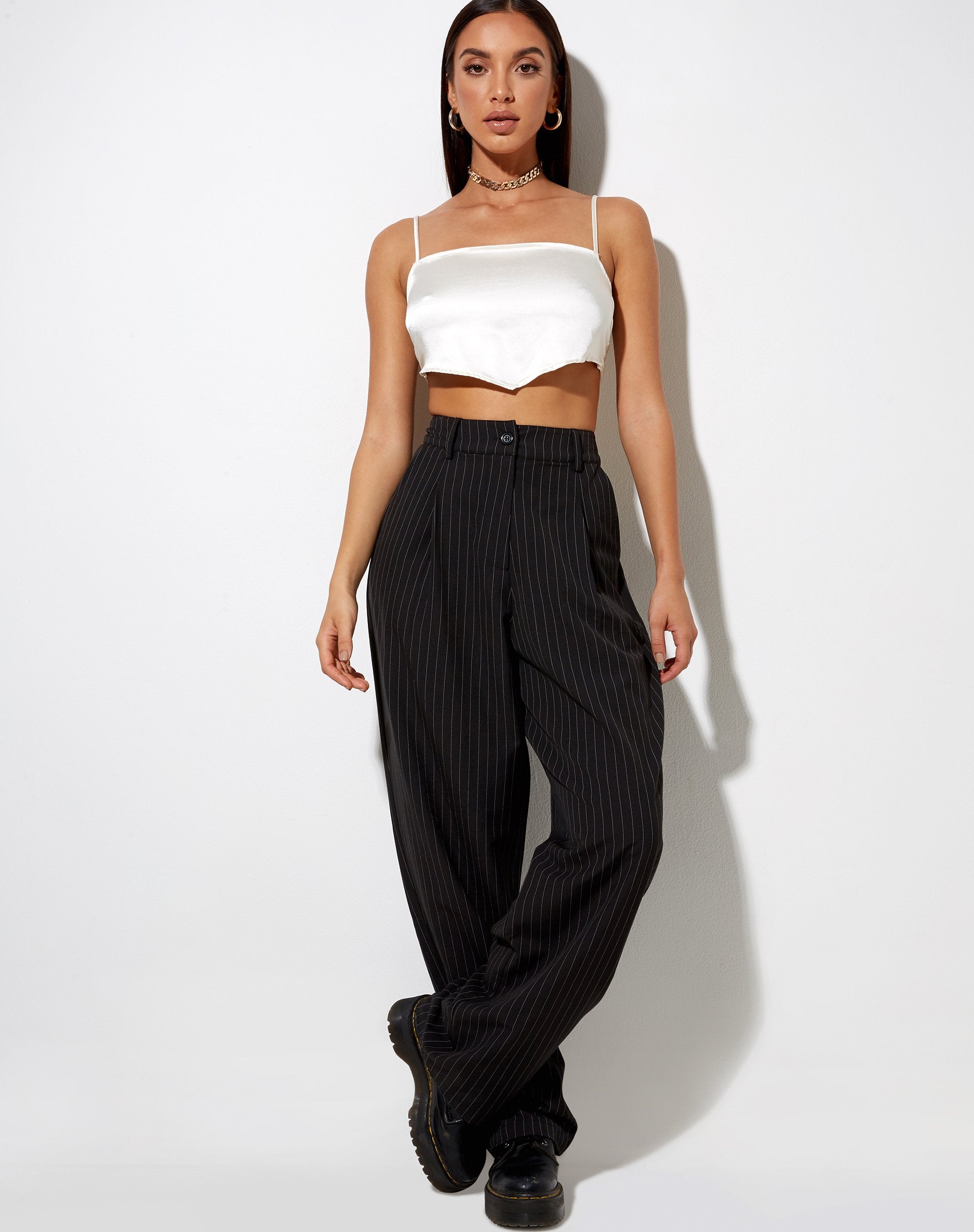 Bild von Zashe Cami Top in Satin Elfenbein