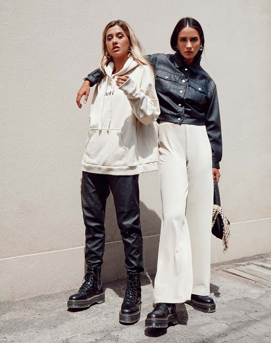 Obeli-Hose in Rippe Creme
