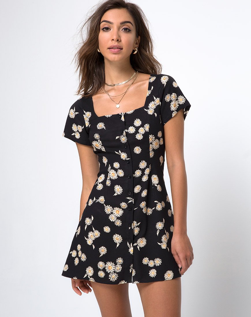 Image of Zavacca Tee-Kleid in Grunge Daisy Floral