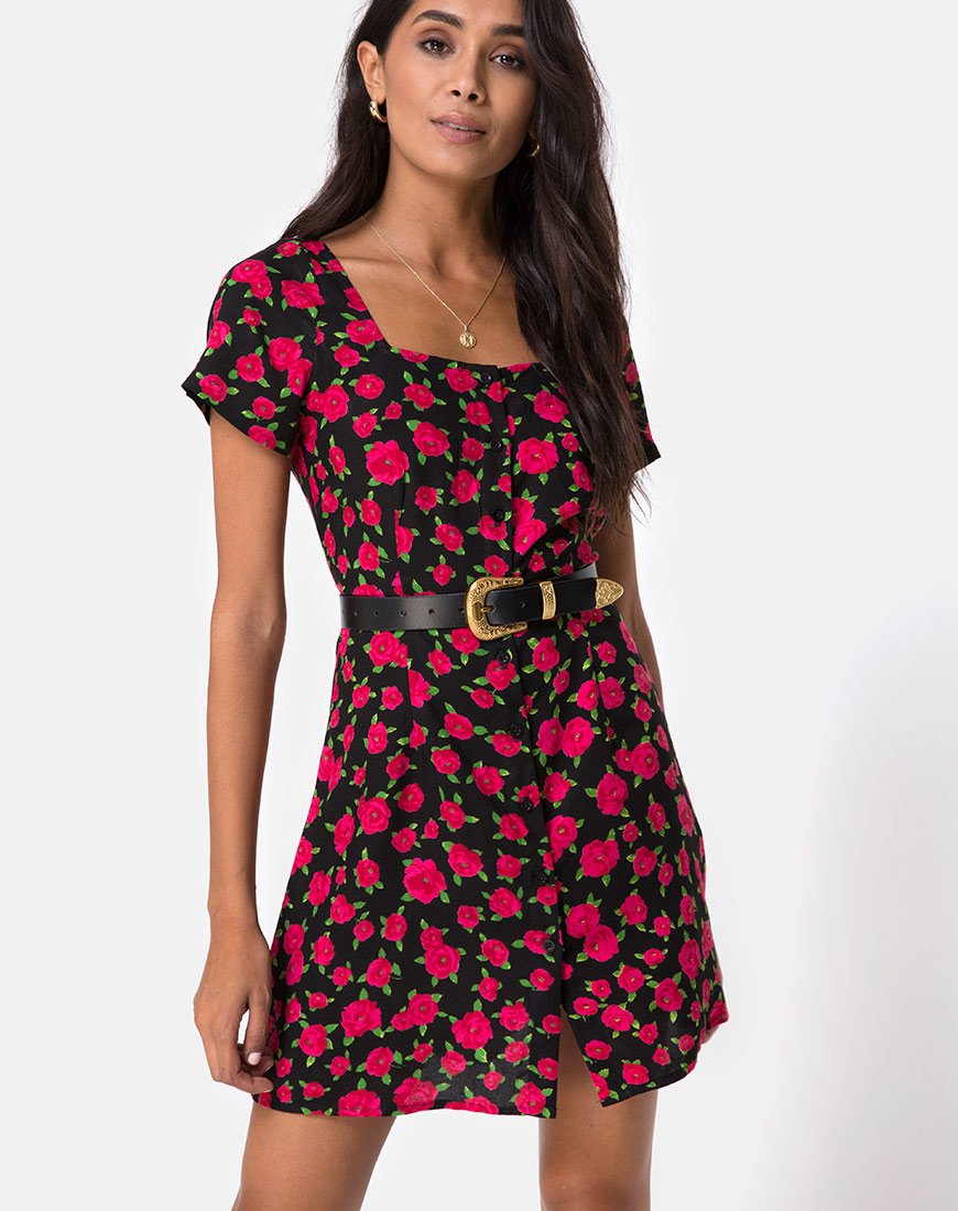 Zavacca Kleid in Rot Blüte