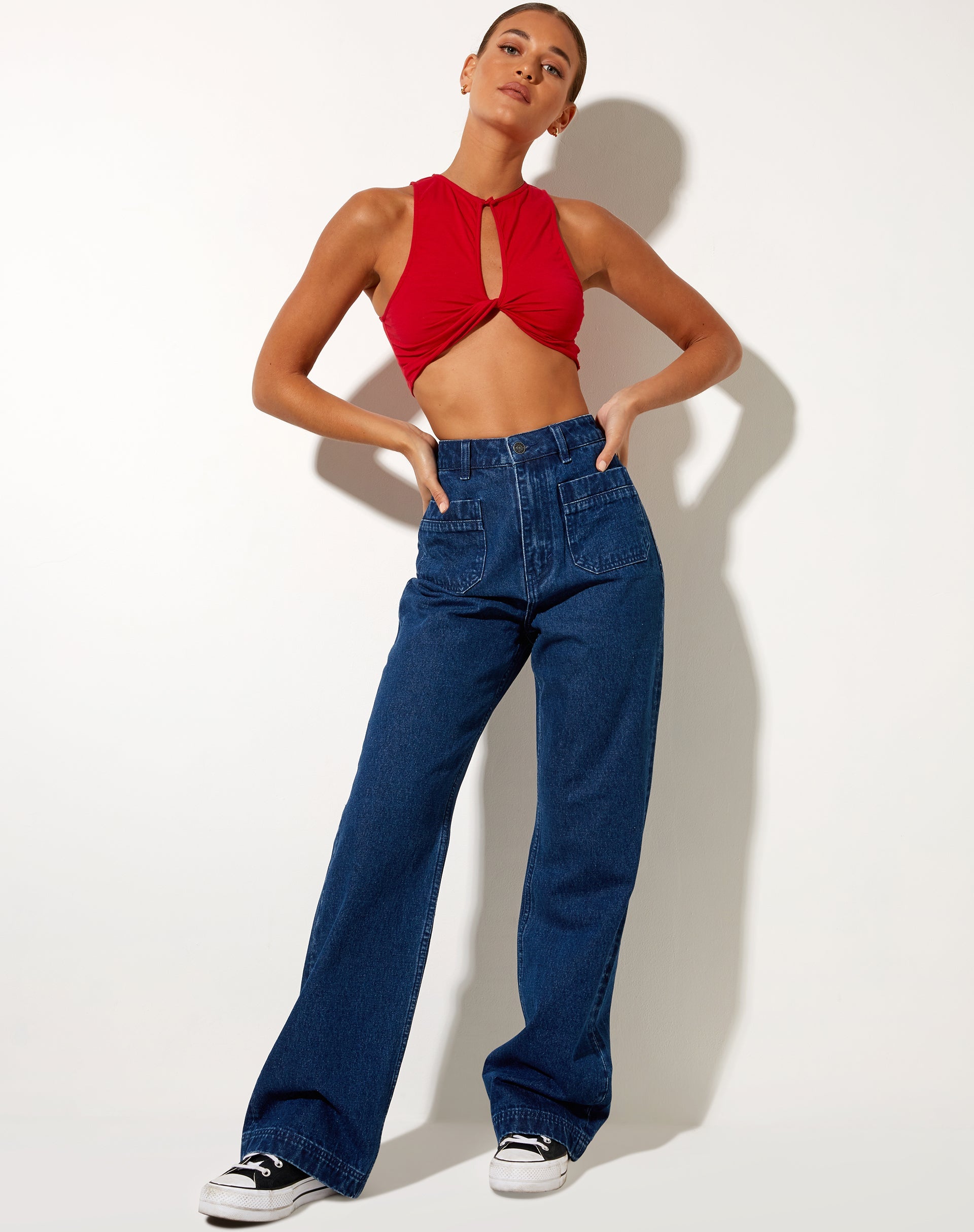 Bild von Zeme Crop Top in Racing Rot