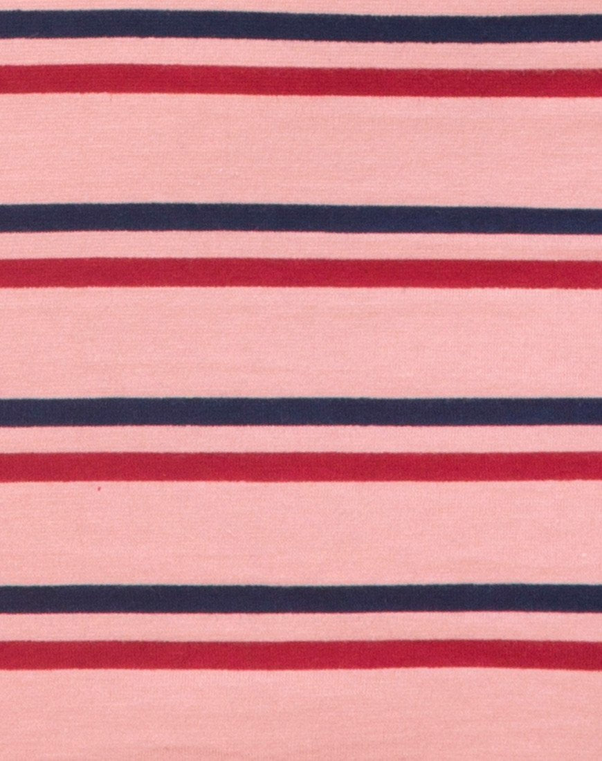 Bild von Zena Bodycon Kleid in 70s Streifen Rosa Horizontal