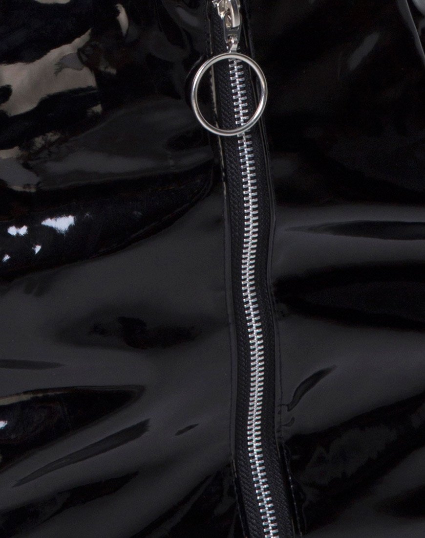 Bild von Ring Minirock aus PU Shiny Black