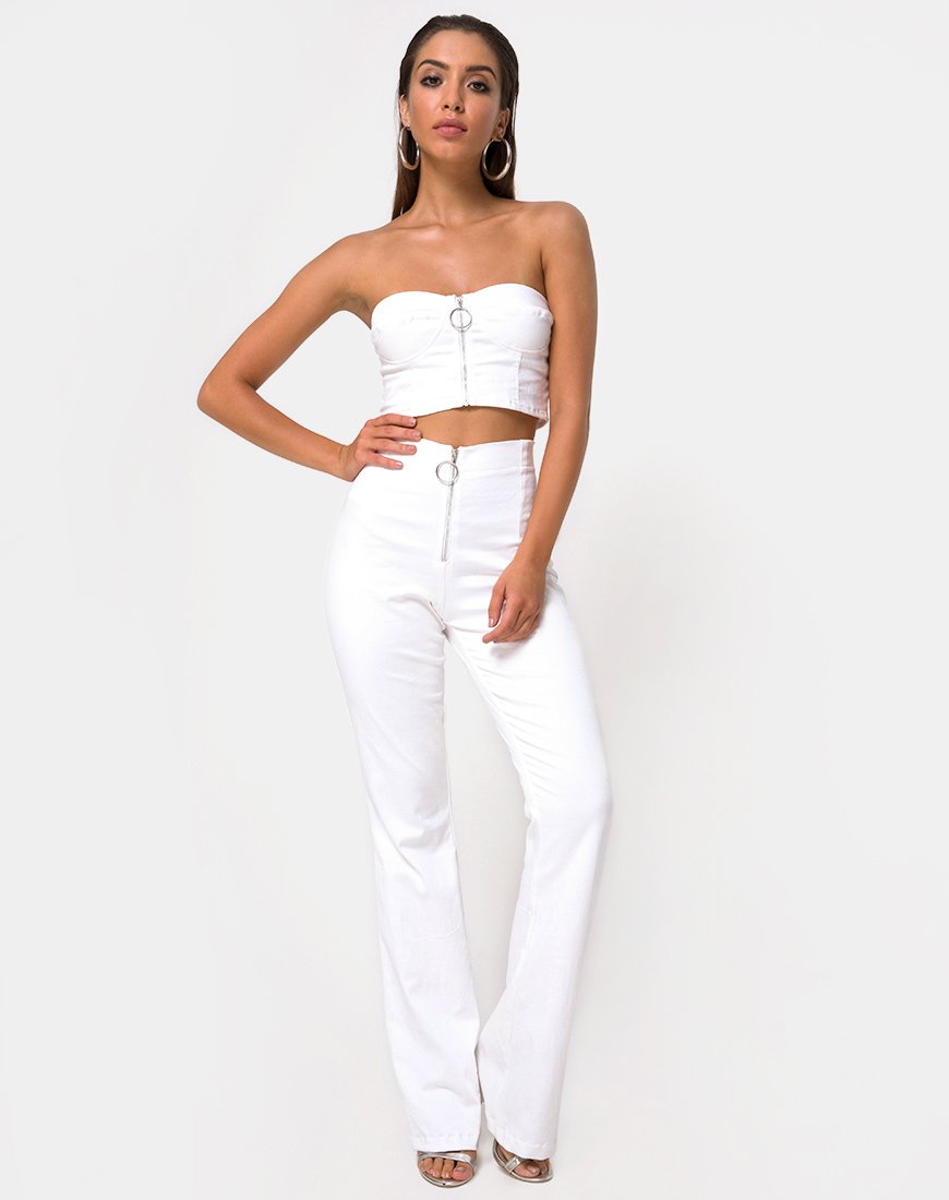 Bild von Zipshi Crop Top in Weiß