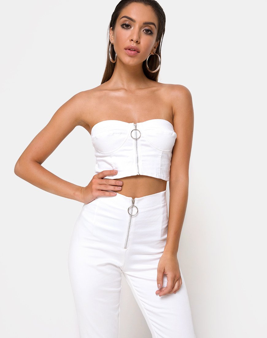 Zipshi Crop Top in Weiß