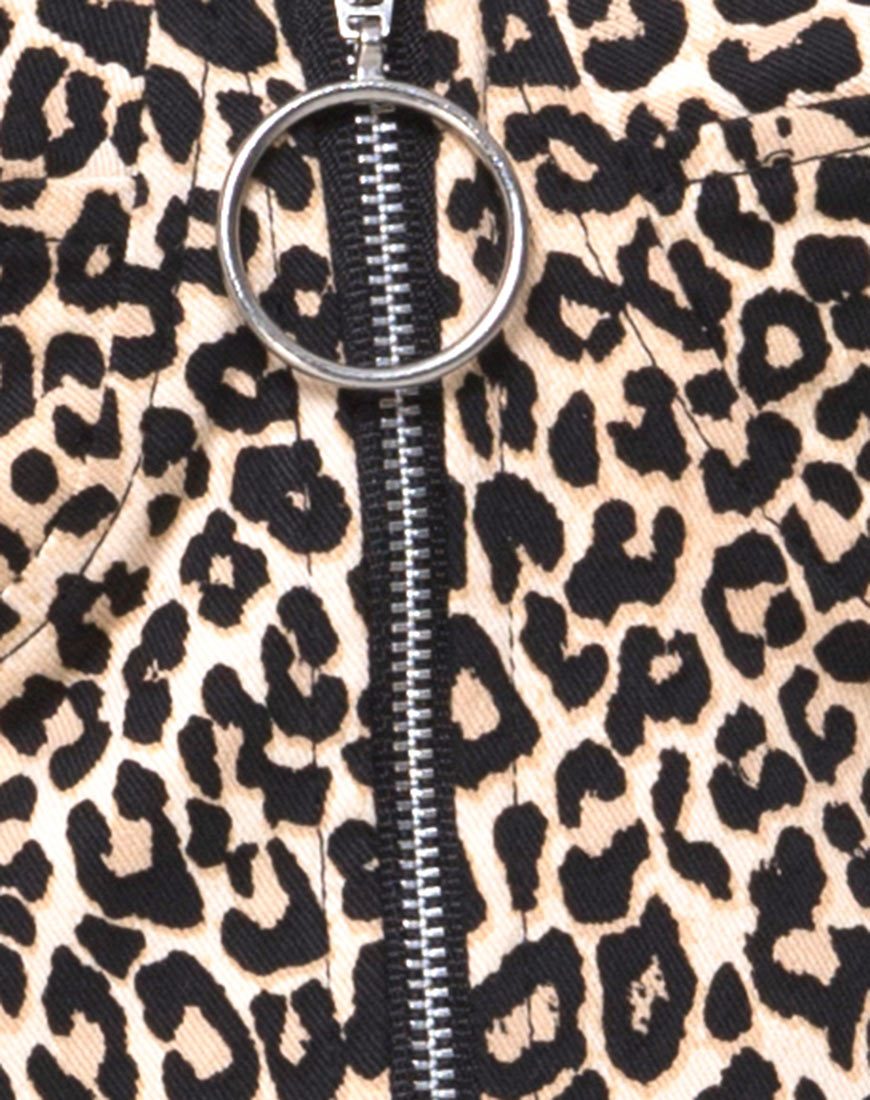 Bild von Zipshi Crop Top in Rar Leopard Braun