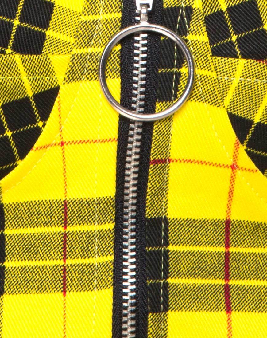 Bild von Zipshi Crop Top in Winter Plaid Gelb