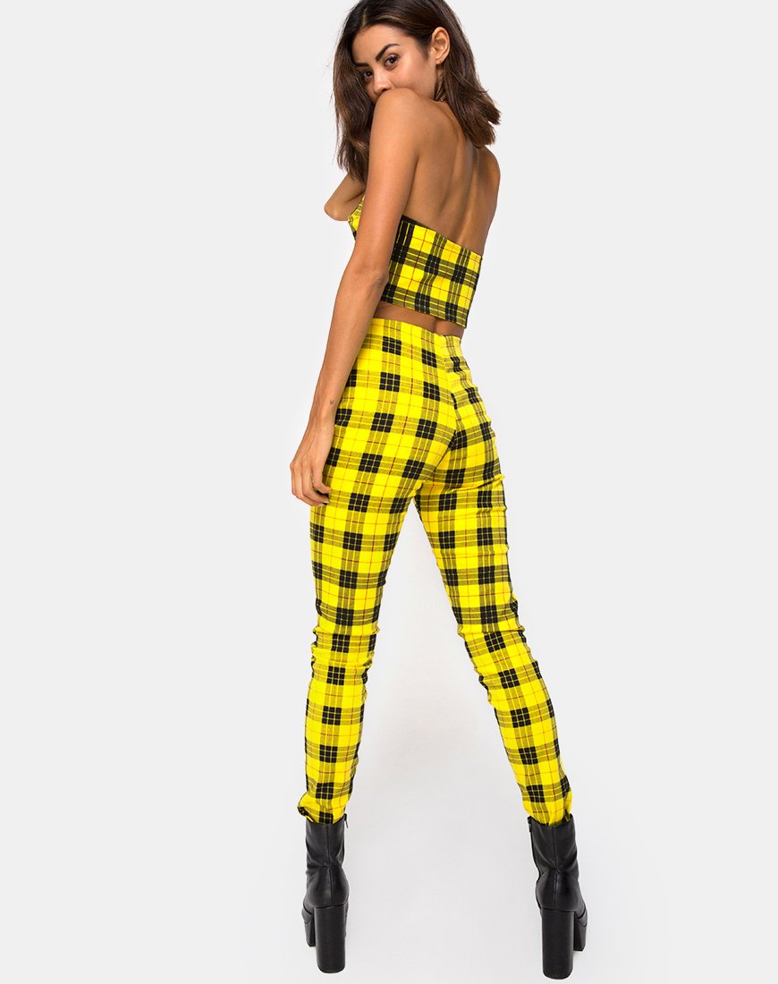 Bild von Zipshi Crop Top in Winter Plaid Gelb